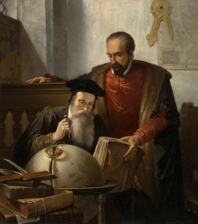 مركاتور وأورتيليوس (زيت على قماش) بواسطة جوزيف (1816 88) بلمانس