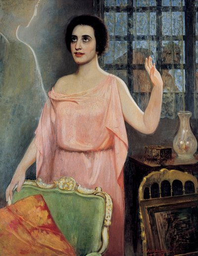 صورة لمارغريتا زيرغو (1888-1969) ، في "لا زيرغو أون كريستالين" ، رسمها الأخوان كوينتيروس (زيت على قماش) بواسطة Juan Antonio Benlliure y Gil