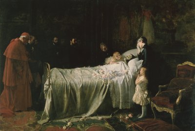 وفاة دون ألفونسو الثاني عشر (1857-85) (القبلة النهائية) 1887 بواسطة Juan Antonio Benlliure y Gil