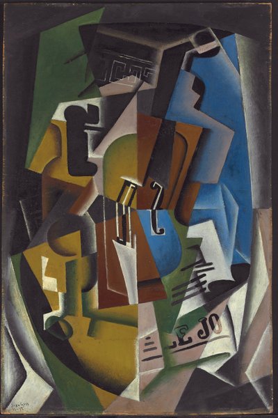 الكمان والصحيفة ؛ مجلة Violon et 1917 بواسطة خوان جريس