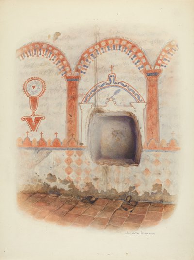 الرسم على الحائط ومكانة المعمودية ، ج. 1941. بواسطة خوانيتا دوناهو