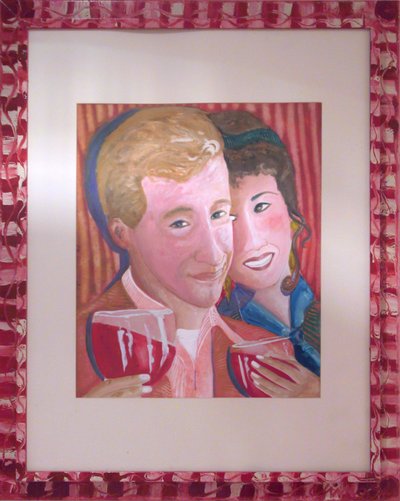 زوجان مع كأس نبيذ بواسطة 