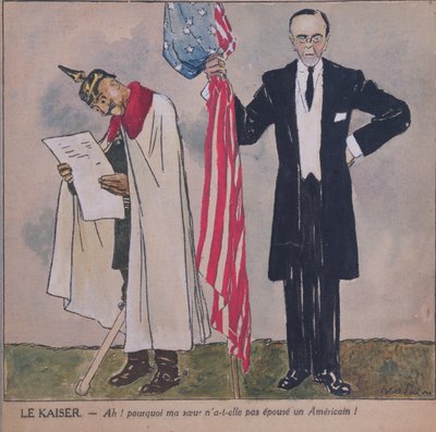 الرئيس وودرو ويلسون (1856-1924) والقيصر فيلهلم الثاني (1859-1941) ج 1917 بواسطة جول هابيل فافر