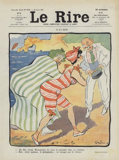 على شاطئ البحر. رسم توضيحي لـ Le Rire بواسطة Jules Alexandre Gruen or Grun