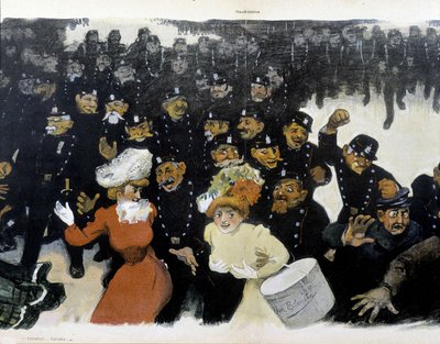 Demonstration around 1901- drawing of GR¿N بواسطة Jules Alexandre Gruen or Grun