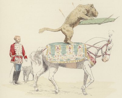 موازنة الأسد على الحصان (لون litho) بواسطة جول أرسين (بعد) غارنييه
