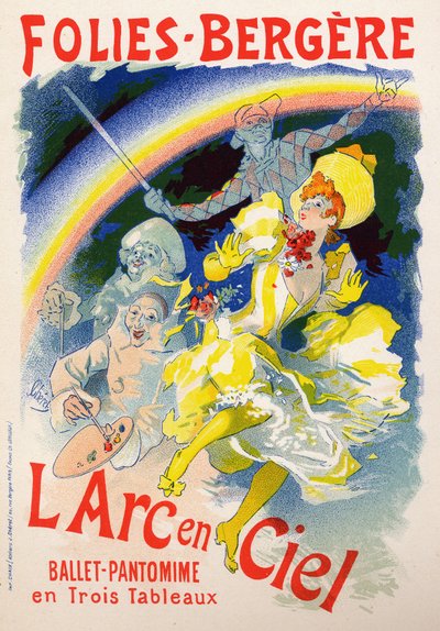 فن. وسائل الترفيه. L'Arc en Ciel (قوس قزح) ، عرض في ملهى Les Folies Bergeres ، باريس. ملصق بواسطة Jules Cheret ، فرنسا ، حوالي 1890 (ملصق) بواسطة جول تشيريت