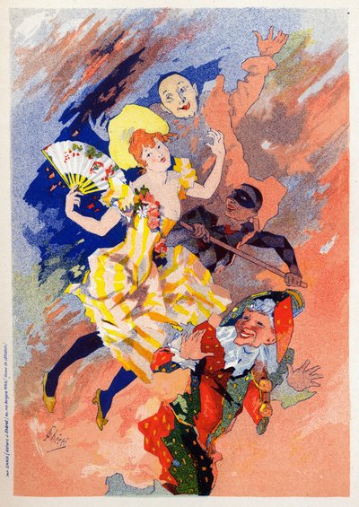 فن. وسائل الترفيه. عرض التمثيل الصامت. رمزية بواسطة Jules Cheret ، فرنسا ، c1890 (ملصق) بواسطة جول تشيريت