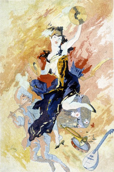 رسم بواسطة Cherret للكرنفال (نهاية القرن التاسع عشر). بواسطة جول تشيريت