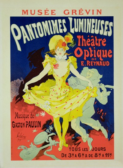 استنساخ ملصق إعلاني بعنوان "Pantomimes Lumineuses" في Musee Grevin ، 1892 بواسطة Jules Cheret