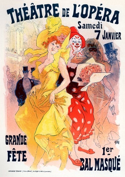 مسرح الأوبرا. ملصق الكرة الملثمة ، 1898-1899 بواسطة Jules Cheret
