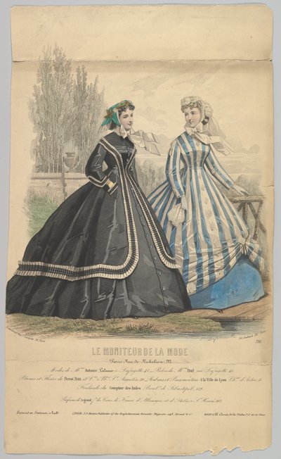 Modes de Mme. Antonie Lalanne، No. 791، from Le Moniteur de la Mode، 1848. بواسطة جول ديفيد