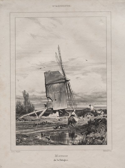 مطحنة في كولونيا ، فرنسا ، 1835. بواسطة جول دوبري