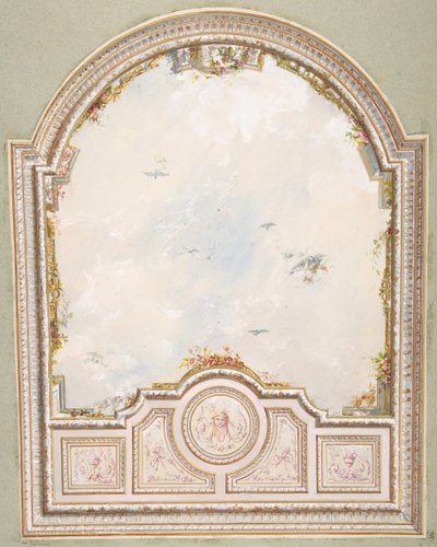 تصميم لسقف aa trompe l'oeil sky ، النصف الثاني من القرن التاسع عشر. التأليف: Jules-Edmond-Charles Lachaise ، Eugène-Pierre Gourdet. بواسطة جول إدموند تشارلز لاشيز ويوجين بيير جورديه