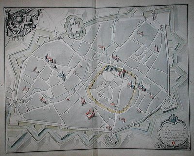 مخطط أسوار مدينة ديجون القديمة والجديدة بواسطة جول هاردوين مانسارت