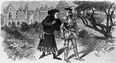 رسم توضيحي لكوينتين دوروارد ، رواية تاريخية بقلم والتر سكوت (1771-1832) ، نقش لجول هيوت (1841-1921) بواسطة جول هيوت