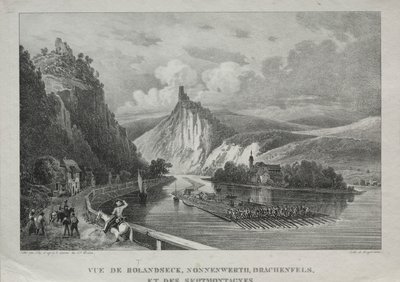منظر لـ Rolandseck و Nonnenwerth و Drachenfels و Siebenbirge بواسطة جول جان بابتيست دي جولي