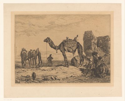 منظر طبيعي مع الجمال عند الخراب في سوس ليه مور دو تهران (بيرس) بواسطة جول جوزيف أوجستين لورينز (توقيع الفنان)