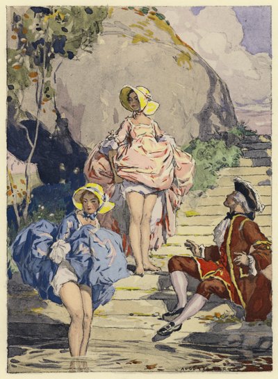 رسم توضيحي لمذكرات كازانوفا (طباعة حجرية ملونة) بواسطة جول ماري أوغست ليرو
