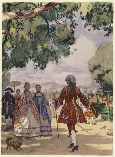 رسم توضيحي لمذكرات كازانوفا (طباعة حجرية ملونة) بواسطة جول ماري أوغست ليرو