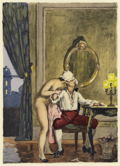 رسم توضيحي لمذكرات كازانوفا (طباعة حجرية ملونة) بواسطة جول ماري أوغست ليرو