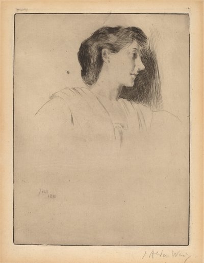 الملف الشخصي رئيس امرأة ، 1890. بواسطة جوليان الدين وير