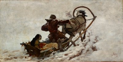 كلاب في عملية صيد ، حوالي عام 1886 (زيت على قماش) بواسطة جوليان فلات