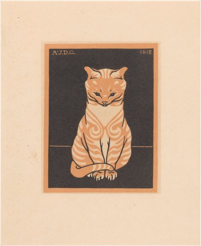 قطة جالسة بواسطة جولي دي جراج