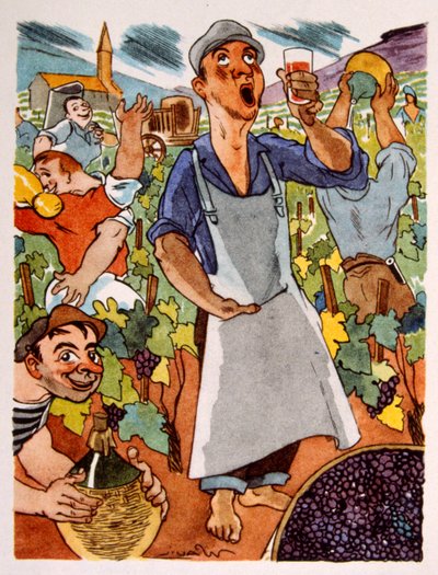 الكرم الفرنسي. 1944. رسم توضيحي لجوليان بافيل بواسطة جوليان بافيل