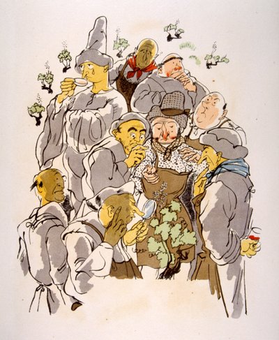 رسم نبيذ فكاهي عام 1946 ، رسم توضيحي لجوليان بافيل بواسطة جوليان بافيل