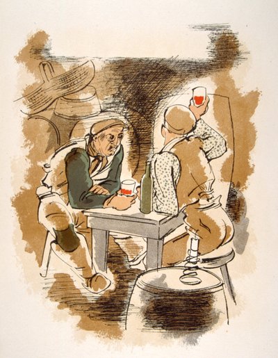 رسم نبيذ فكاهي عام 1946 ، رسم توضيحي لجوليان بافيل بواسطة جوليان بافيل
