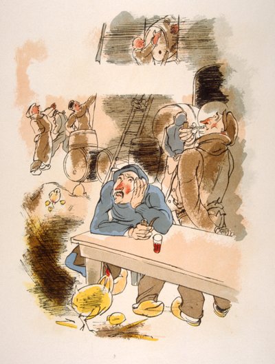 رسم نبيذ فكاهي عام 1946 ، رسم توضيحي لجوليان بافيل بواسطة جوليان بافيل