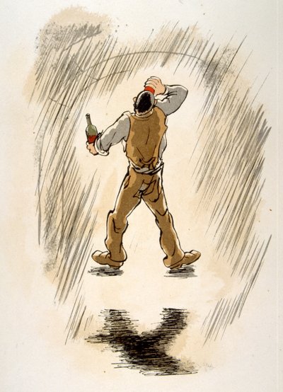 رسم نبيذ فكاهي عام 1946 ، رسم توضيحي لجوليان بافيل بواسطة جوليان بافيل