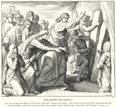 The Raising of Lazarus (engraving) بواسطة يوليوس (بعد) شنور فون كارولسفيلد