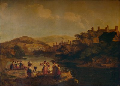 نساء يغسلن الملابس في تيار ويلز ، 1790 بواسطة يوليوس قيصر إبيتسون