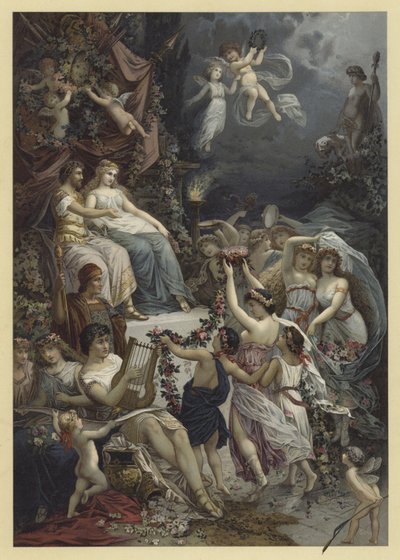 رسم توضيحي لحلم ليالي منتصف الصيف (chromolitho) بواسطة يوليوس هويبنر