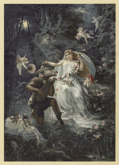 رسم توضيحي لحلم ليالي منتصف الصيف (chromolitho) بواسطة يوليوس هويبنر