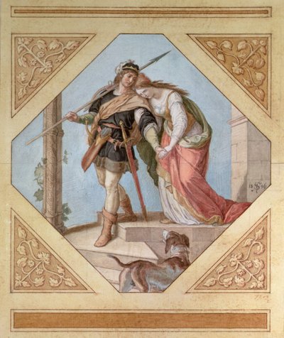 Siegfried و Brunhilde ، رسم توضيحي من The Niebelungen بقلم ريتشارد فاجنر (1813-1883) بواسطة يوليوس شنور فون كارولزفيلد