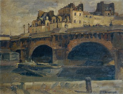المناظر الطبيعية الباريسية مع Pont Neuf بواسطة يوليوس أولمان