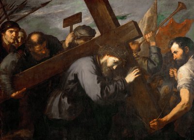 يسوع بورتانت لا كروا - المسيح يحمل الصليب - خوسيه دي ريبيرا (1591-1652). زيت على قماش ، ج. ١٦٣٥. الأبعاد: ١٤٤ × ١٩٨ سم. متحف تاريخ الفن ، فيين بواسطة جوسيبي دي ريبيرا