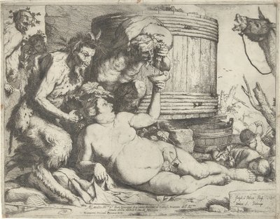 Silenus في برميل النبيذ بواسطة جيوفاني أورلاندو