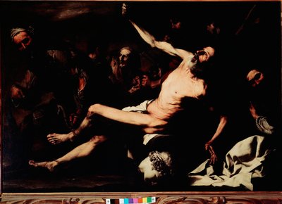 استشهاد القديس بارتيليمي لوحة رسمها جوسيبي دي ريبيرا ديت لو سبانيوليتو (1591-1652) ج .1630 شمس 145x216 سم فلورنسا ، قصر بيتي ، جاليريا بالاتينا بواسطة جوسيبي دي ريبيرا