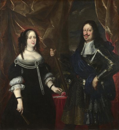 صورة مزدوجة للدوق الأكبر فرديناند الثاني من توسكانا وزوجته فيتوريا ديلا روفيري ، 1660s بواسطة جوستوس سوسترمانز