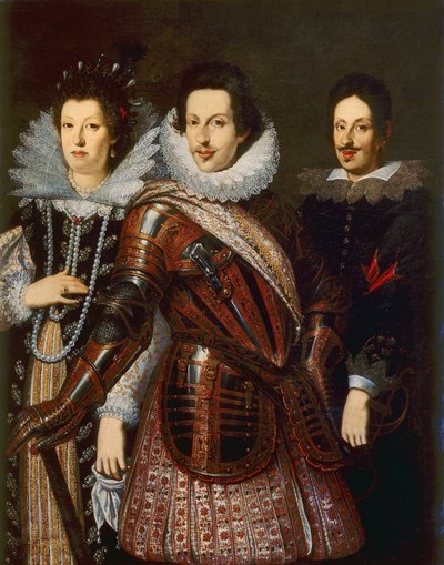 صورة ماري مادلين من النمسا ، كوزيمو الثاني وفرديناند الثاني دي ميديشي ، c.1640 بواسطة جوستوس سوسترمانز