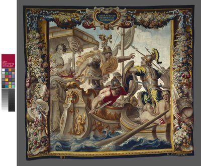 معركة أكتيوم من قصة قيصر وكليوباترا ، ورشة عمل William van Leefdael ، c.1680 بواسطة جوستوس فان إجمونت