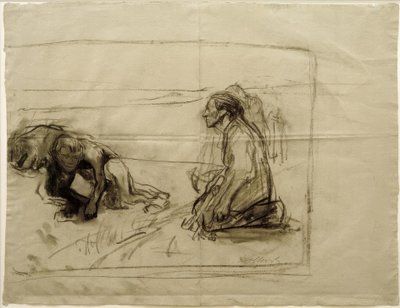 K.Kollwitz ، دراسة عن Pflüger (Plowman مع امرأة راكعة) بواسطة كاتي كولويتز