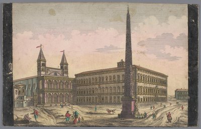 منظر لساحة سان جيوفاني في لاتيرانو في روما منظر لـ Place de St Lean de Lateran (العنوان على الكائن) بواسطة الأكاديمية الإمبراطورية الفرنسيسكانية