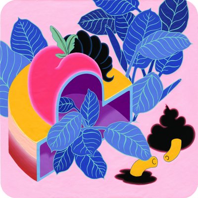 Apple Peach، 2019 (أكريليك على قماش) بواسطة جاء tsz