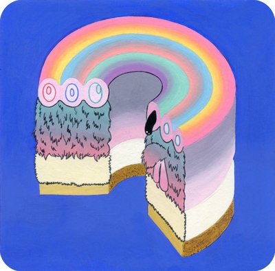 Fuzzcake ، 2017 (وسائط مختلطة على ورق) بواسطة جاء tsz