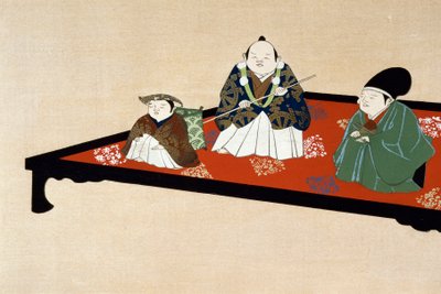 عائلة يابانية في الداخل بواسطة Kamisaka Sekka